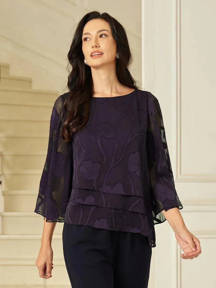Chiffon Floral Layered Blouse