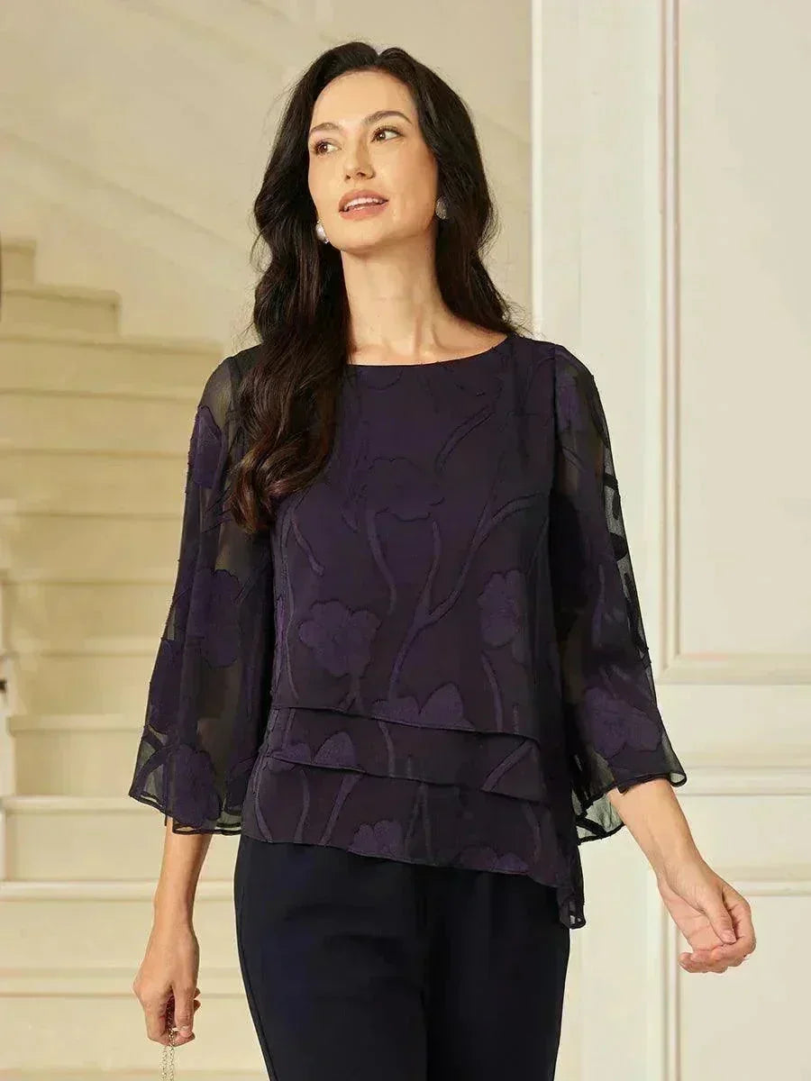 Chiffon Floral Layered Blouse