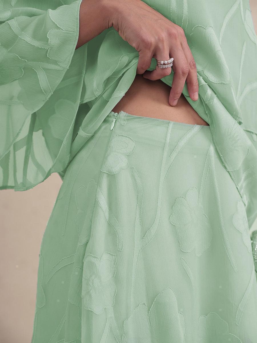 Floral Chiffon Midi Skirt