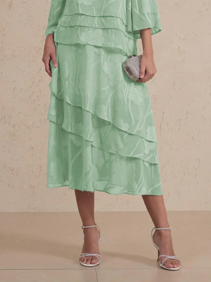 Floral Chiffon Midi Skirt