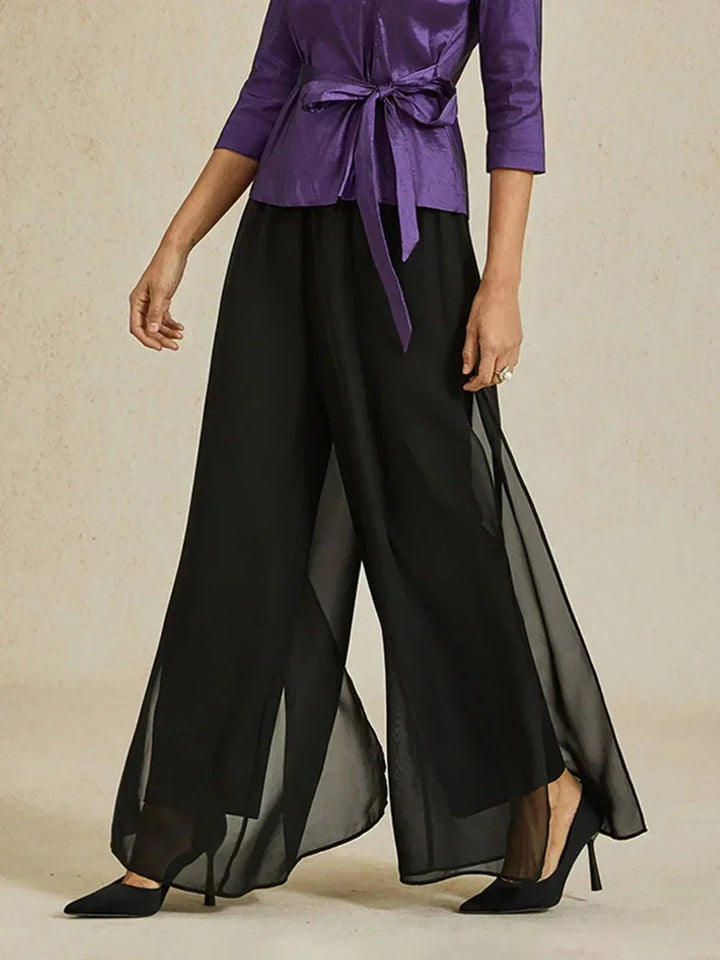 Mandarin Collar Zebra Twinset And Pants 3 Piece Sets