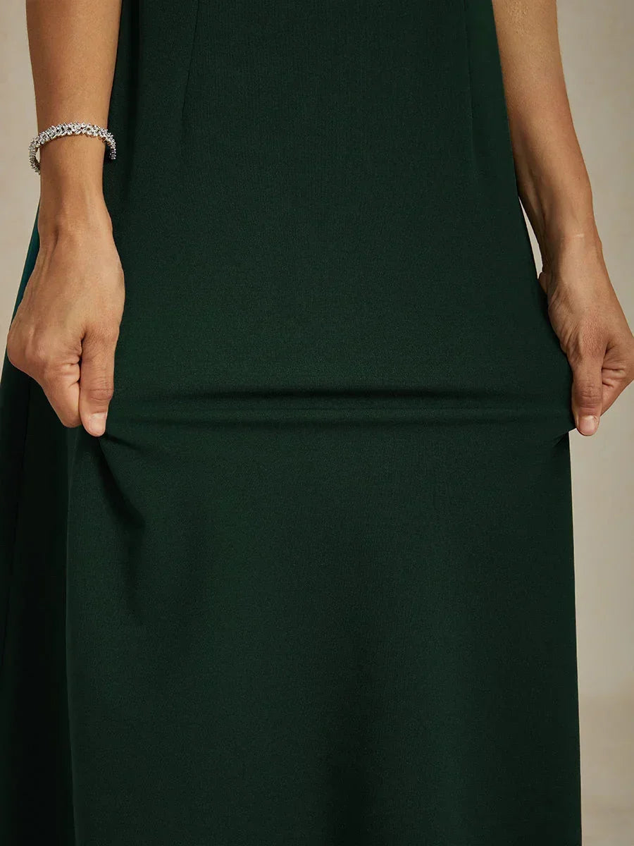 Sleeveless Sheath Midi Black Dress