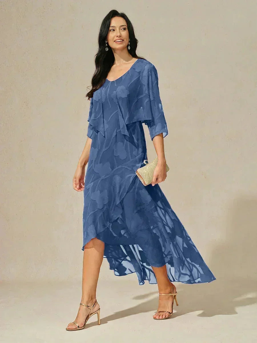 Floral Chiffon Dress With Jacket
