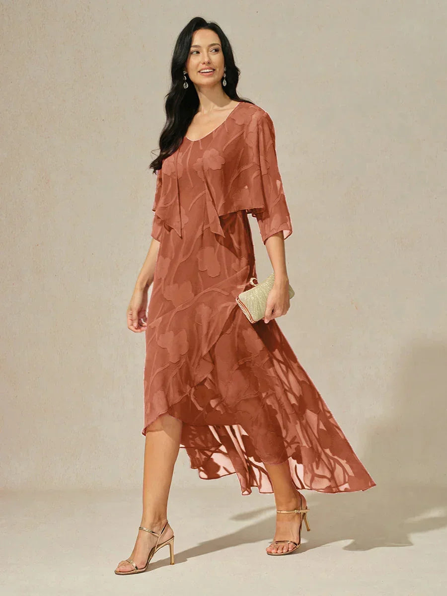 Floral Chiffon Dress With Jacket