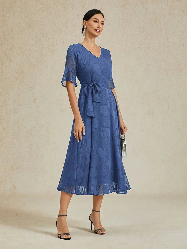 Ruffle Flutter Lace Maxi Dress