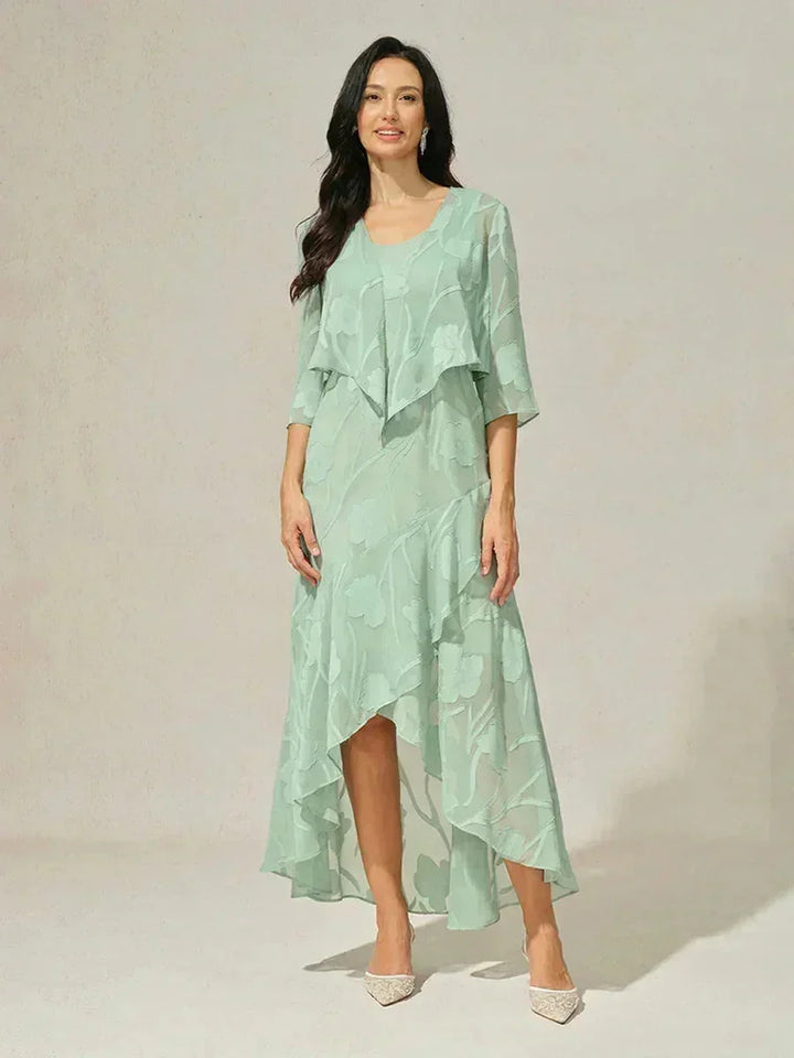 Floral Chiffon Dress With Jacket