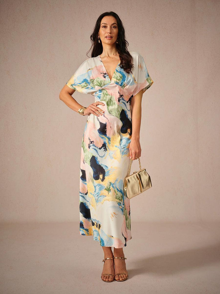 Satin Boho Maxi Dress