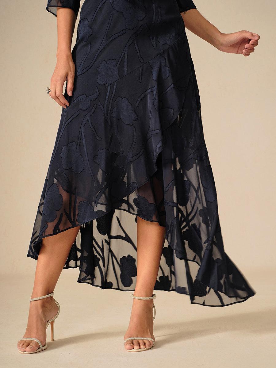 Floral Chiffon Dress With Jacket