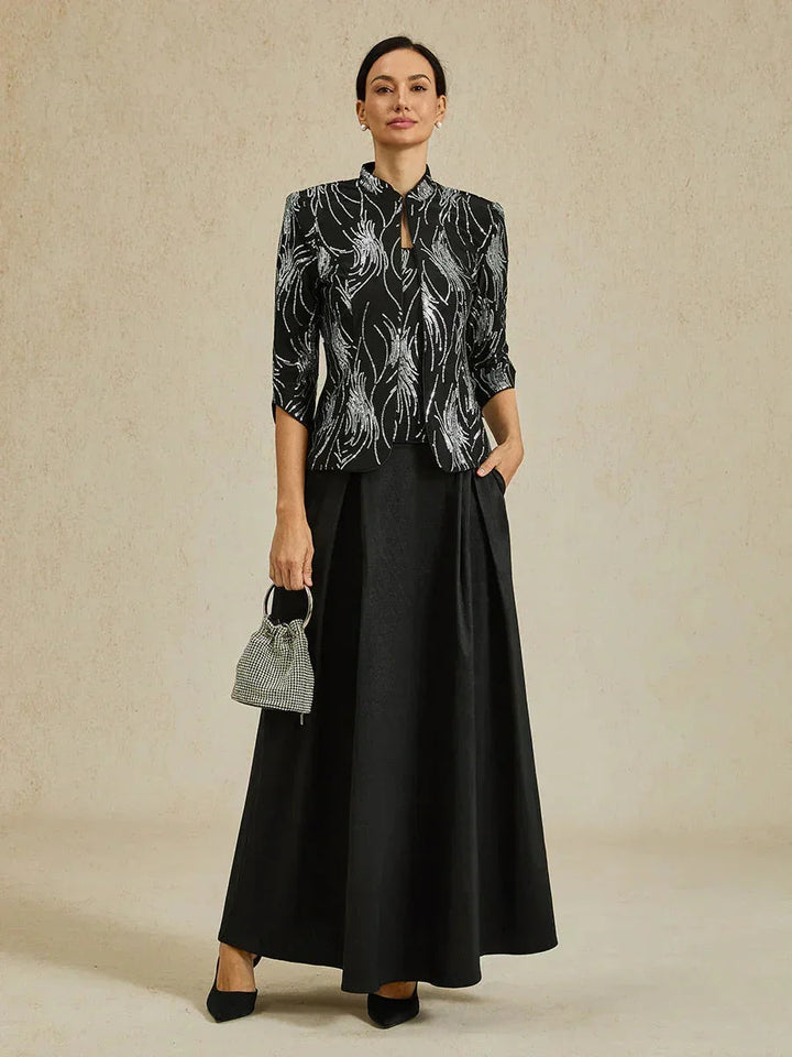Shiny Taffeta Full Skirt with Flowing Volume