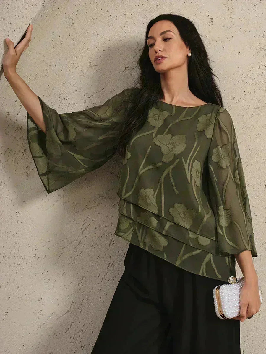 Chiffon Floral Layered Blouse