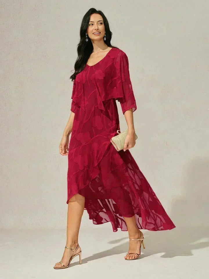 Floral Chiffon Dress With Jacket