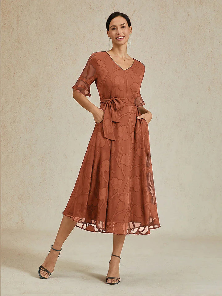Ruffle Flutter Lace Maxi Dress
