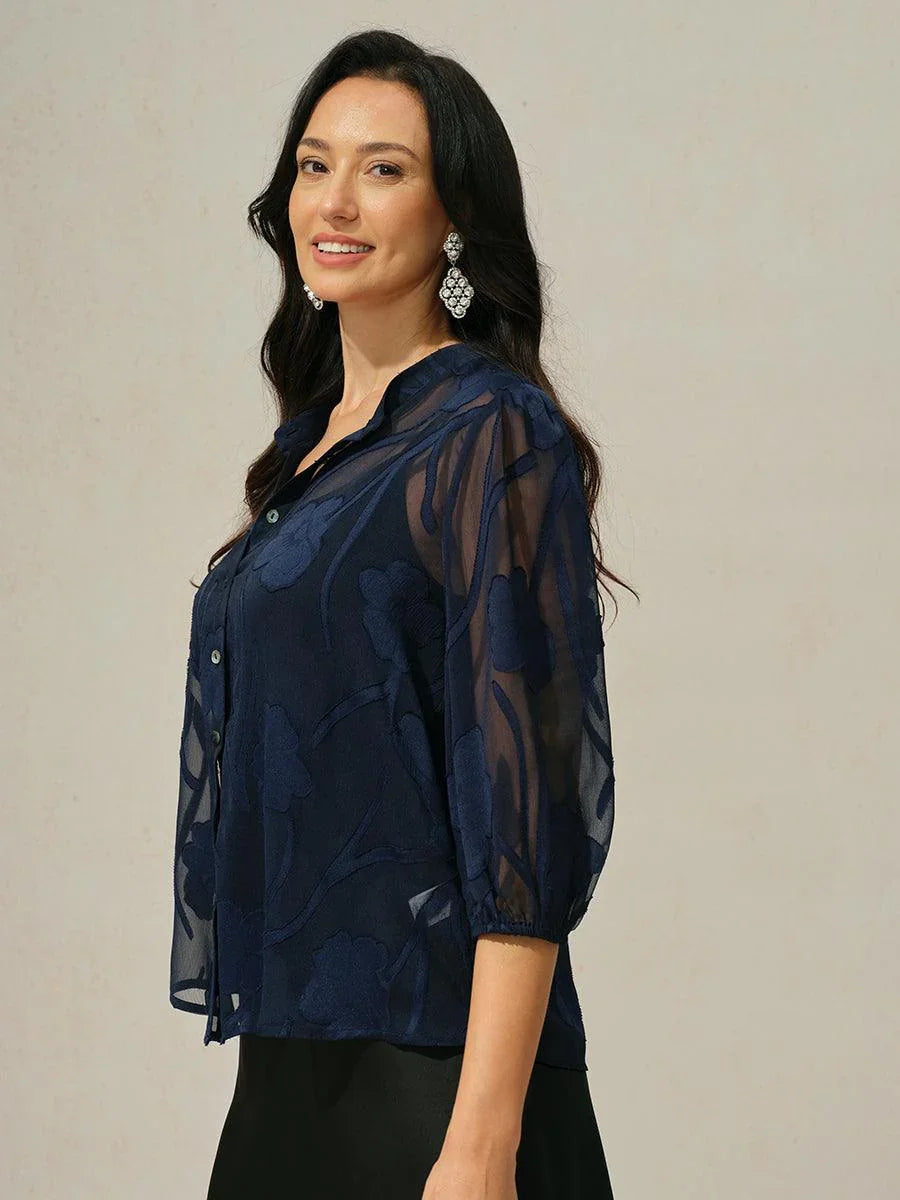 Floral Chiffon Shirt Set