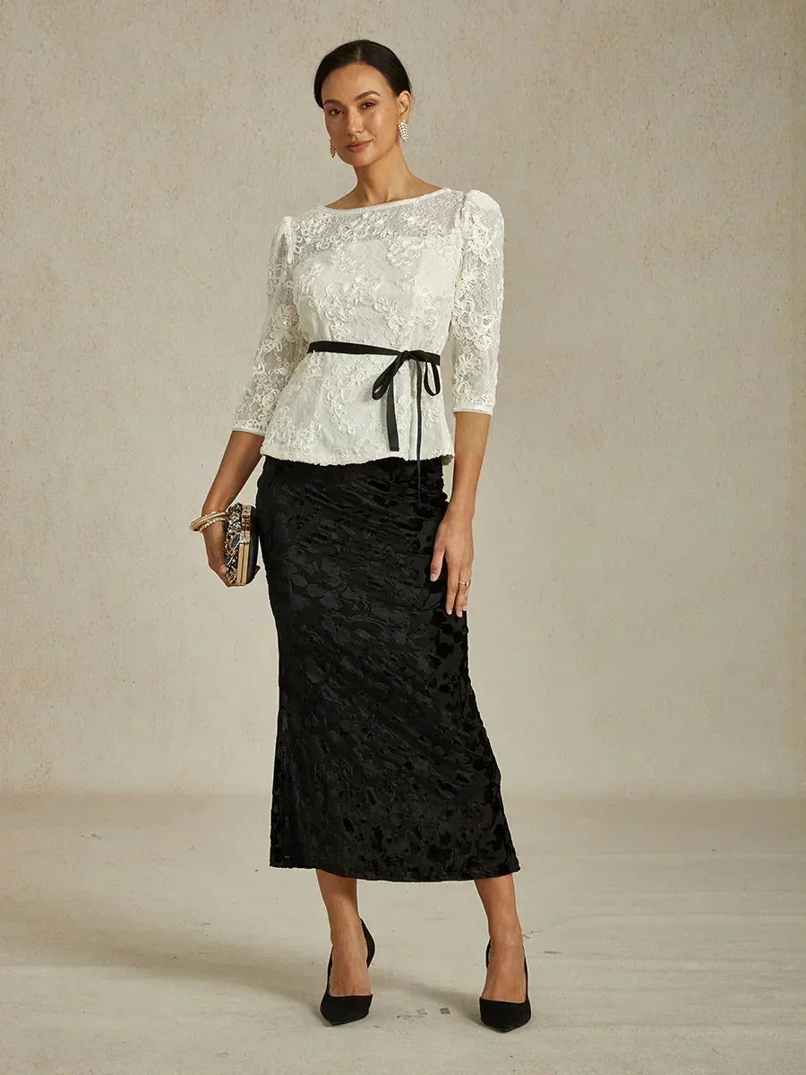 Long Floral Skirt with Fishtail