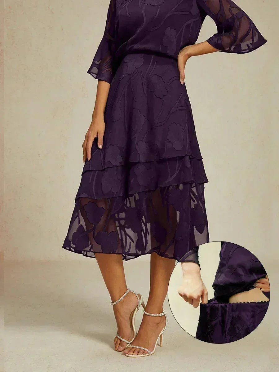 Floral Chiffon Midi Skirt