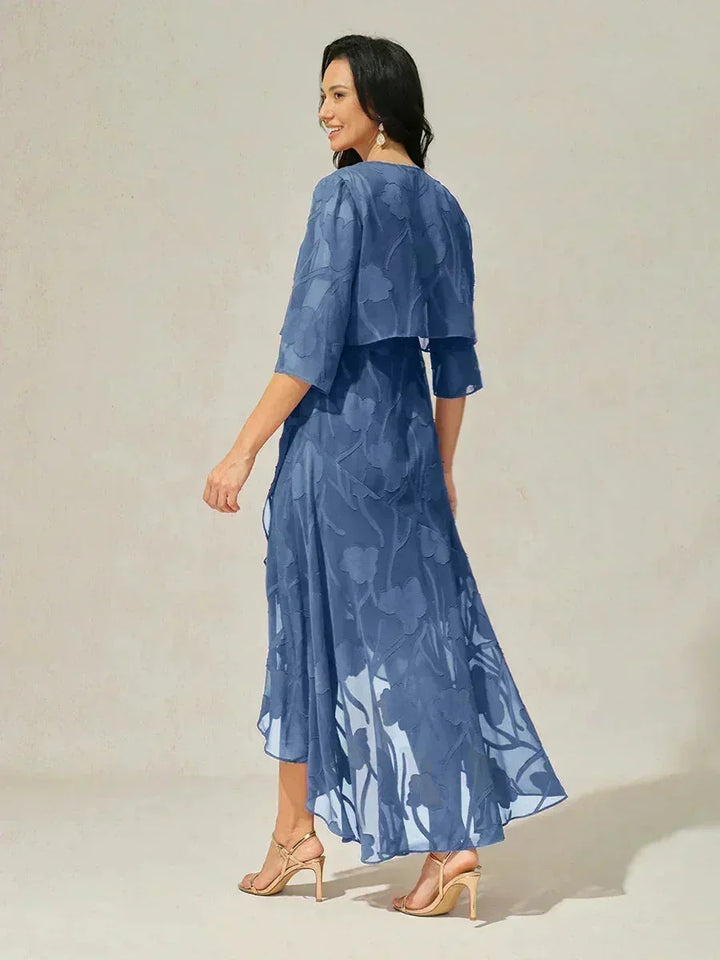 Floral Chiffon Dress With Jacket