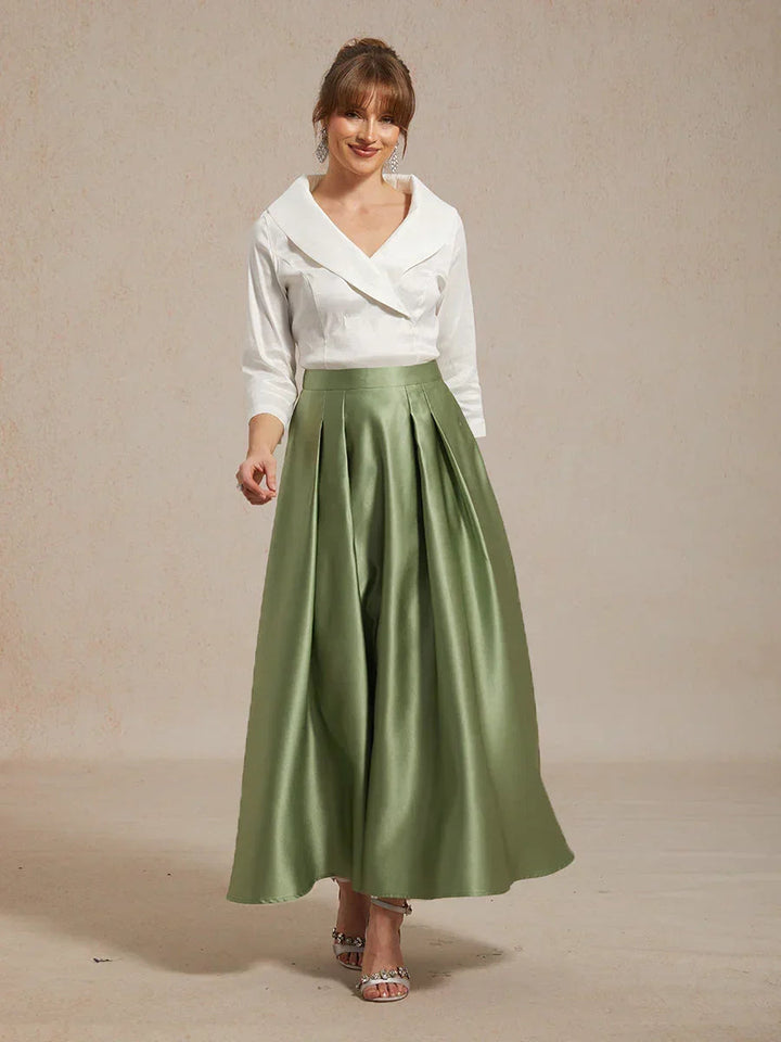 Formal Satin A-Line Ballgown Skirt with Pockets
