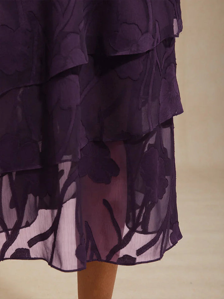 Floral Chiffon Midi Skirt