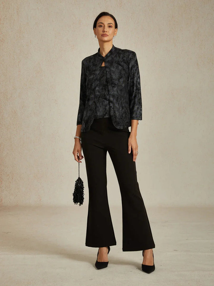 Glitter Knit Mandarin Jacket and Tank Twinset