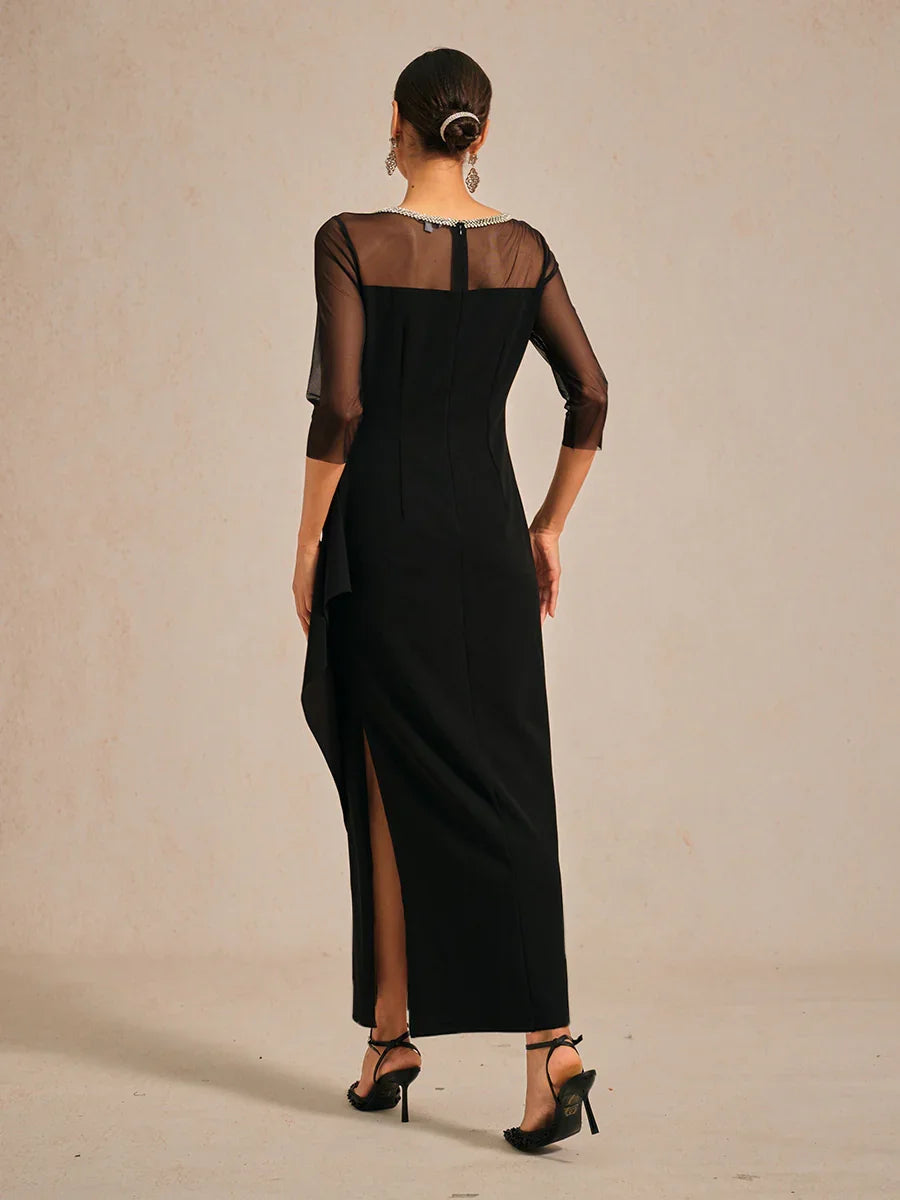 Cold Shoulder Glitter Metallic Knit Dress