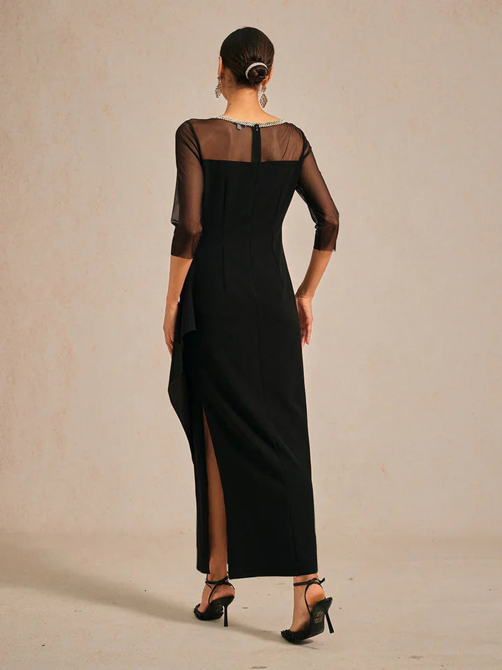 Cold Shoulder Glitter Metallic Knit Dress