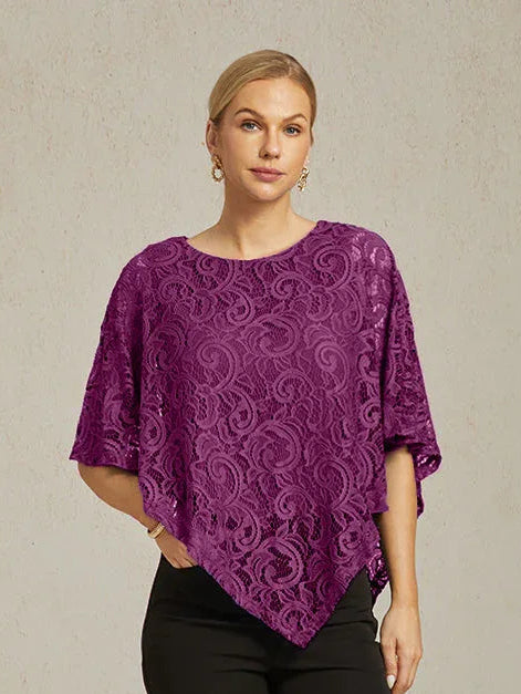 Elegant Lace Batwing Sleeve Top
