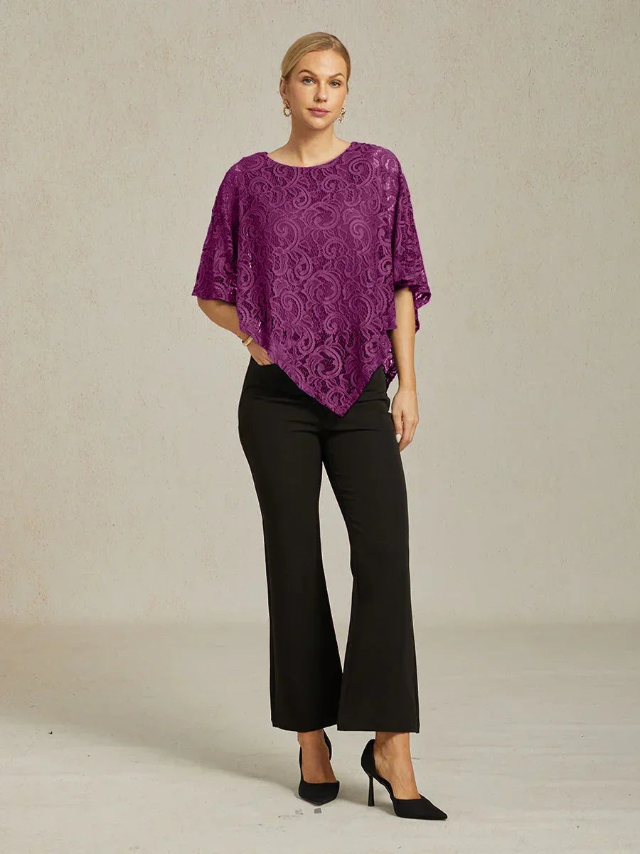 Elegant Lace Batwing Sleeve Top