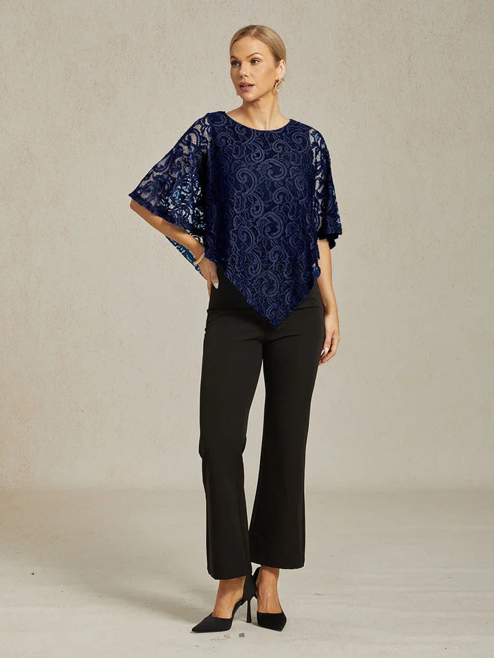 Elegant Lace Batwing Sleeve Top