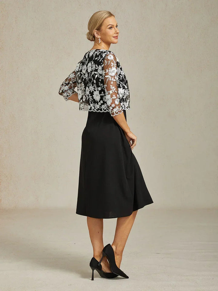 Floral Embroidered Lace Jacket Dress