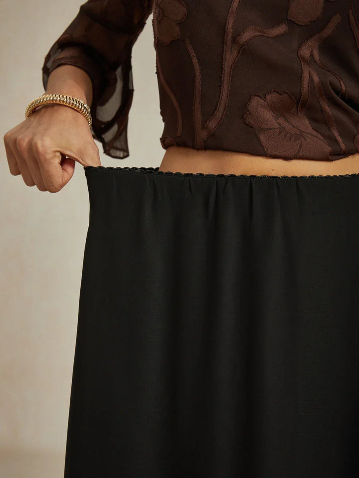 High-Low Overlay Chiffon Skirt with Lining