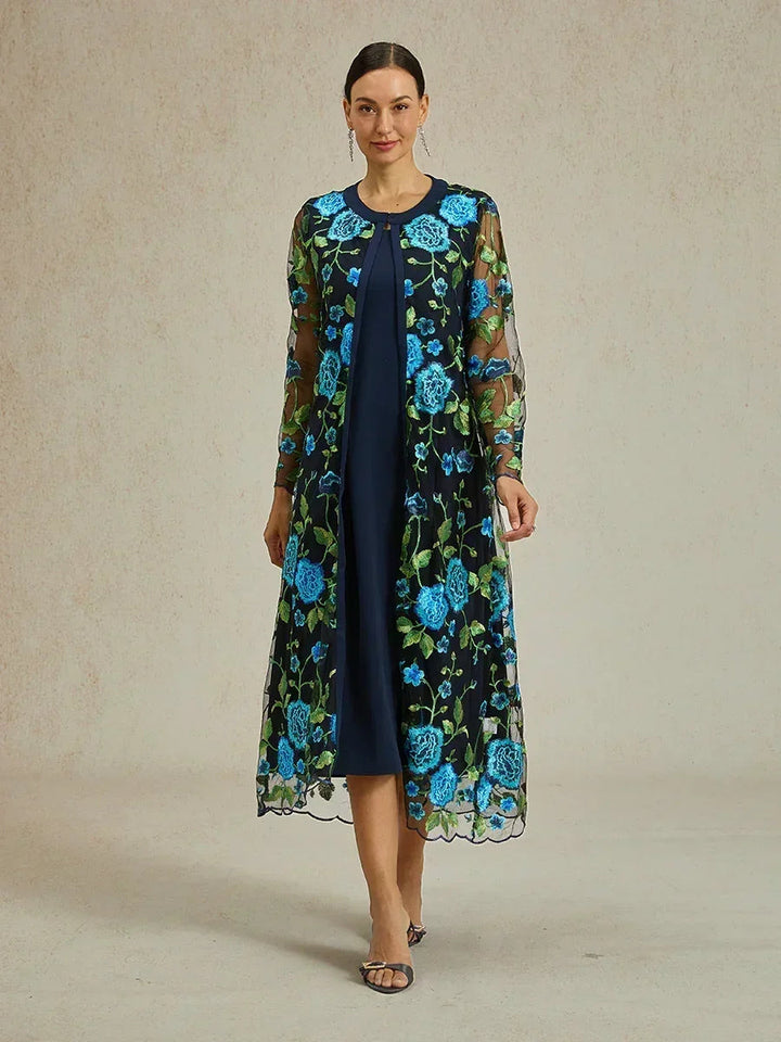 Long Floral Embroidered Lace Jacket