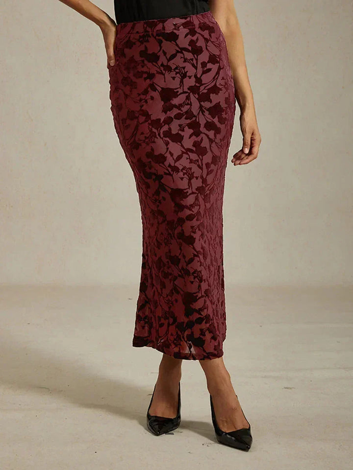 Long Floral Skirt with Fishtail