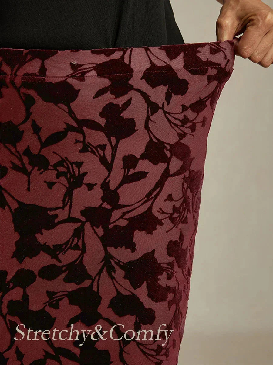 Long Floral Skirt with Fishtail