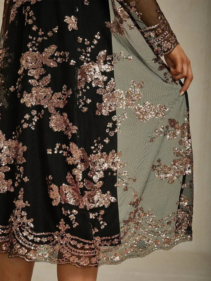 Vintage Sequin Embroidered Jacket Dress