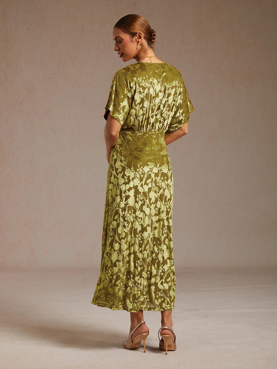 V-Neck Floral Maxi Dress
