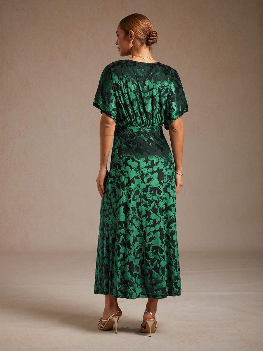 V-Neck Floral Maxi Dress