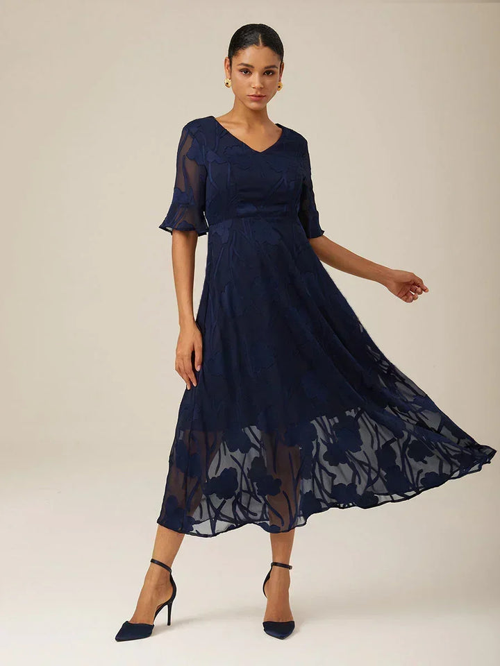 Floral Midi Semi Formal Dress