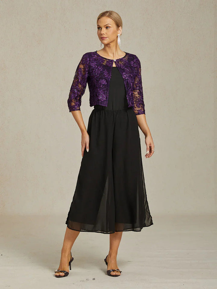 Rosette Lace Jacket with Sequin Embellishment