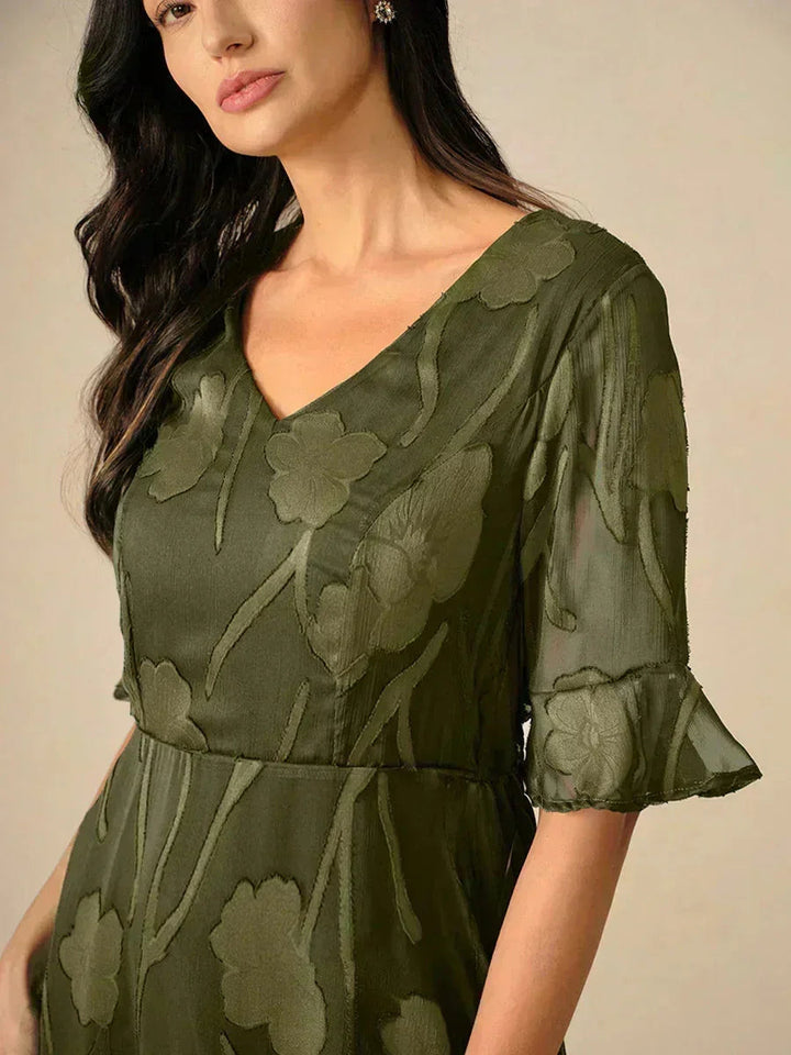 Floral Midi Semi Formal Dress