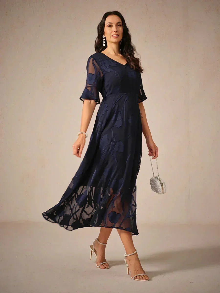 Floral Midi Semi Formal Dress