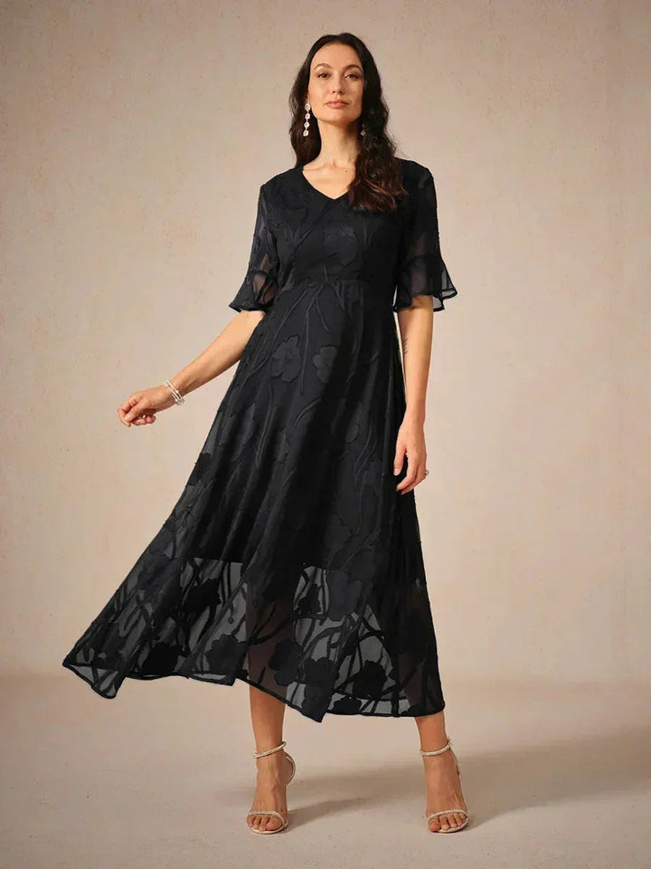 Floral Midi Semi Formal Dress