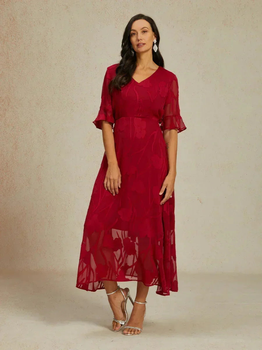 Floral Midi Semi Formal Dress