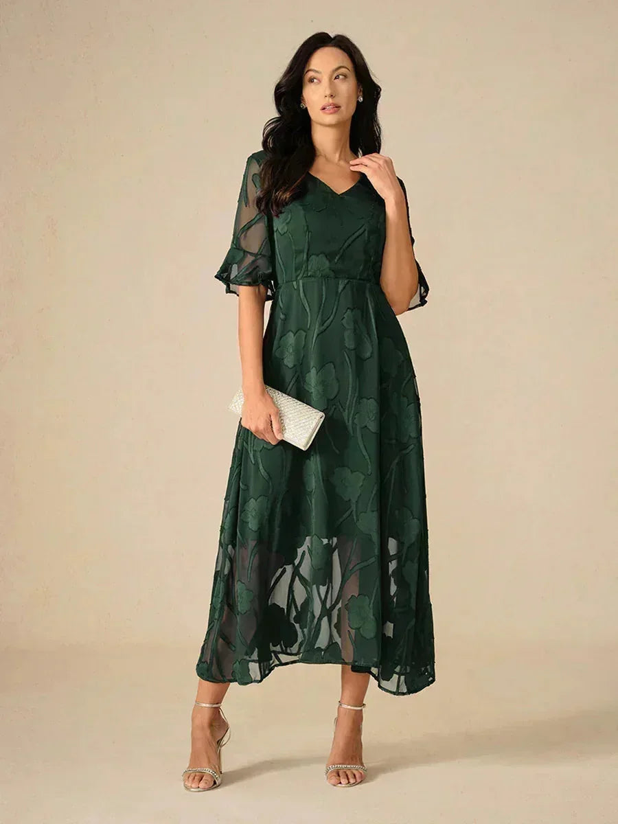 Floral Midi Semi Formal Dress