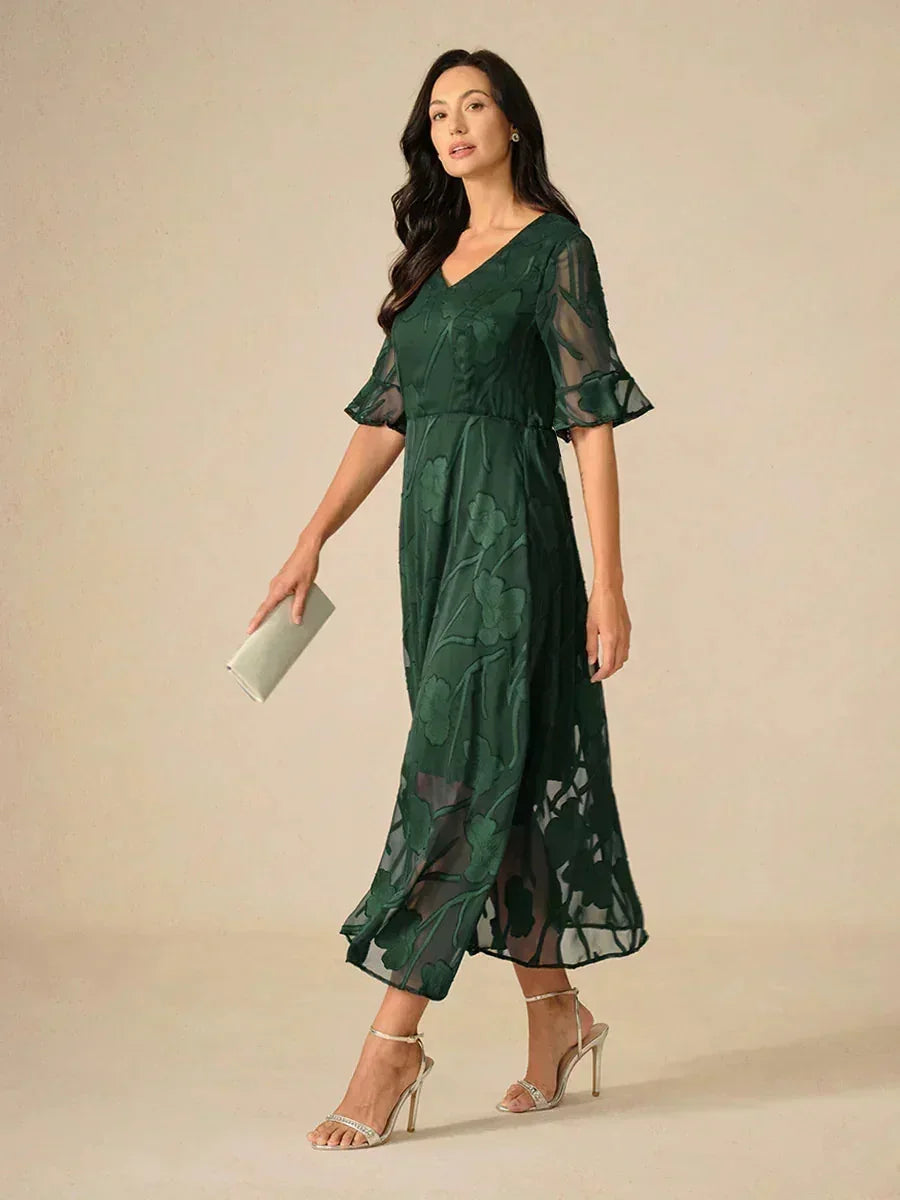 Floral Midi Semi Formal Dress