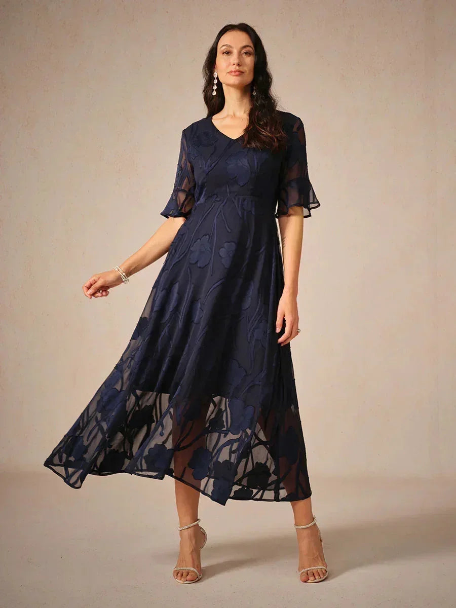 Floral Midi Semi Formal Dress
