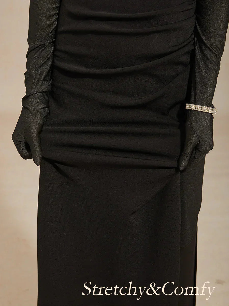 Sleeveless Matte Satin Dress with Lace Detail