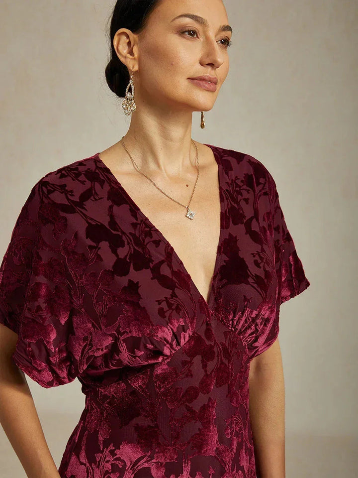 V-Neck Floral Maxi Dress