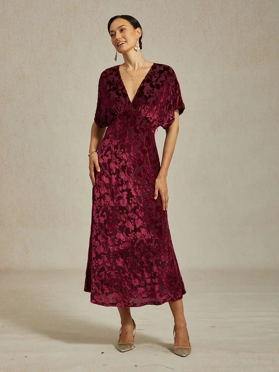 V-Neck Floral Maxi Dress