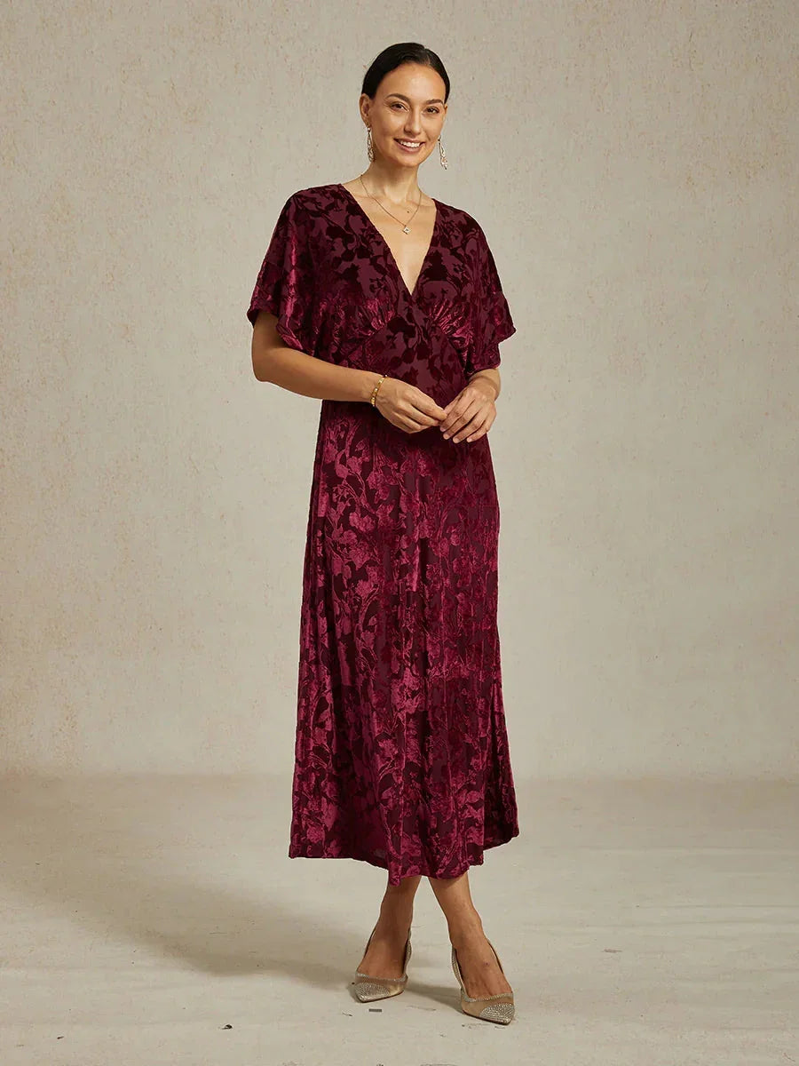 V-Neck Floral Maxi Dress