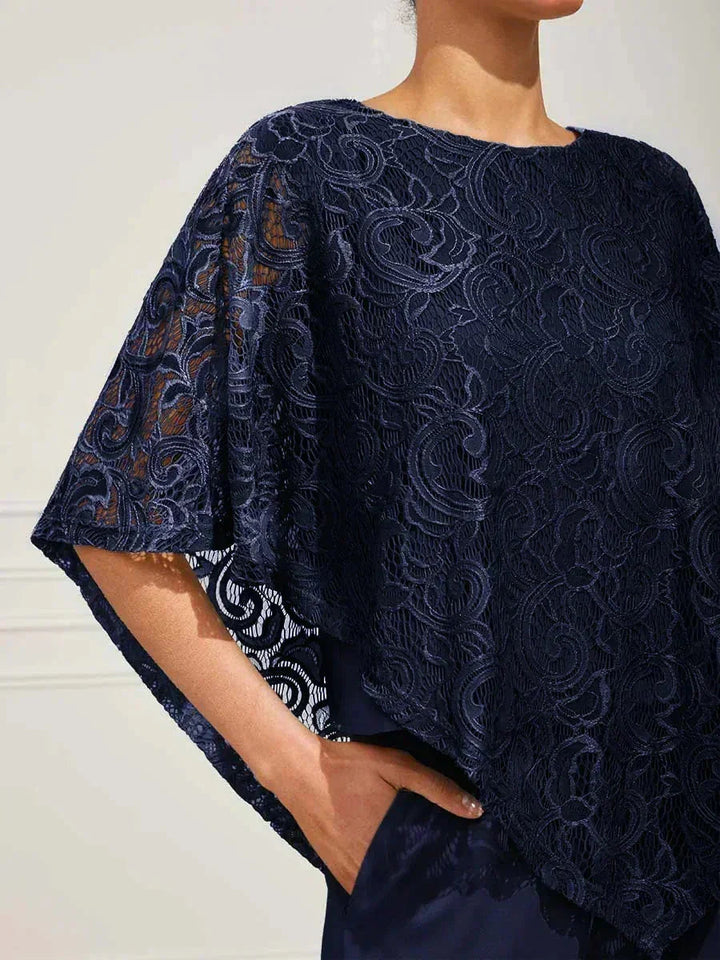 Elegant Lace Batwing Sleeve Top